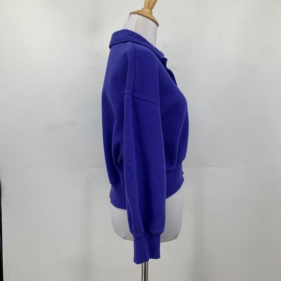 Nike Sweatshirt Womens XS Extra Small Violet Sportswear Phoenix Fleece Polo Crop - Picture 6 of 14